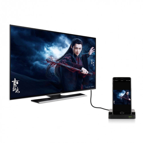 9138 6 en 1 USB-C / TYPE-C à 4K HDMI + 2 x USB 3.0 + Type-C + SD / TF Lecteur de carte Mouvoir multifonctionnel hub station d'accueil avec support (noir) SH142B731-06