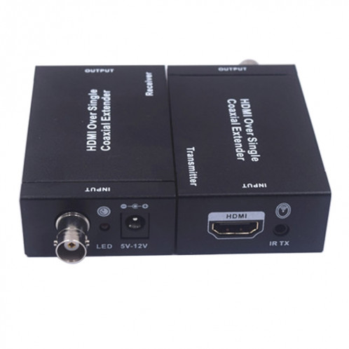 NK-C100IR 1080P HDMI Extendeur Coaxial Simple (Émetteur + Récepteur) avec Câble Coaxial IR, Portée du Signal jusqu'à 100m (Noir) SH421B1803-07