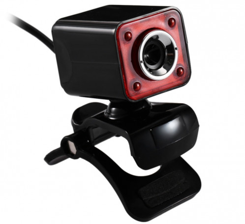 A862 caméra de fil USB rotative 12MP HD WebCam 360 degrés avec microphone et 4 lumières LED pour ordinateur de bureau Ordinateur portable PC Skype, longueur de câble: 1,4 m SH55BR1158-06