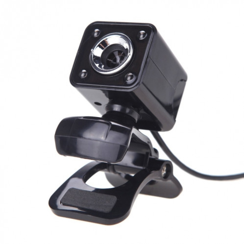 A862 caméra de fil USB rotative 12MP HD WebCam 360 degrés avec microphone  et 4 lumières LED pour ordinateur de bureau Ordinateur portable PC Skype,  longueur de câble: 1,4 m