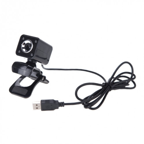 A862 caméra de fil USB rotative 12MP HD WebCam 360 degrés avec microphone et 4 lumières LED pour ordinateur de bureau Ordinateur portable PC Skype, longueur de câble: 1,4 m SH455B354-07