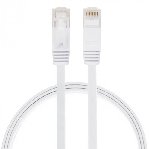 0.5m CAT6 câble LAN réseau Ethernet ultra-plat, cordon RJ45 (blanc) S0460W1134-06