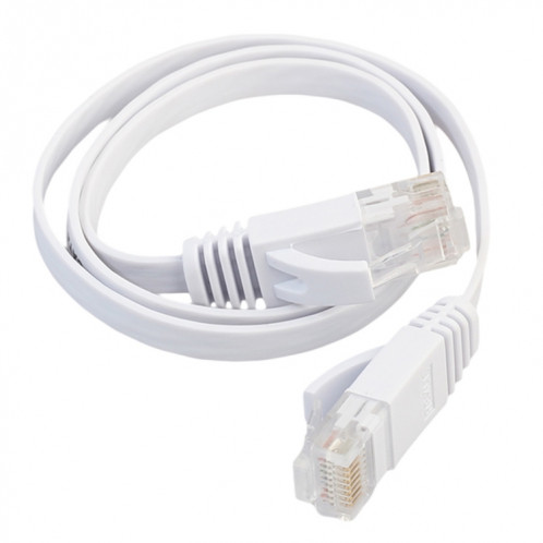 0.5m CAT6 câble LAN réseau Ethernet ultra-plat, cordon RJ45 (blanc) S0460W1134-06