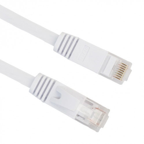 0.5m CAT6 câble LAN réseau Ethernet ultra-plat, cordon RJ45 (blanc) S0460W1134-06