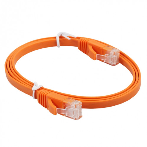 1m CAT6 câble plat Ethernet réseau LAN ultra-plat, cordon RJ45 (Orange) S1461E1290-06