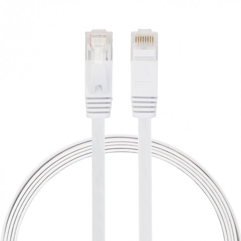 Câble réseau LAN plat Ethernet ultra-plat 1m CAT6, cordon RJ45 (blanc) S1461W1008-06