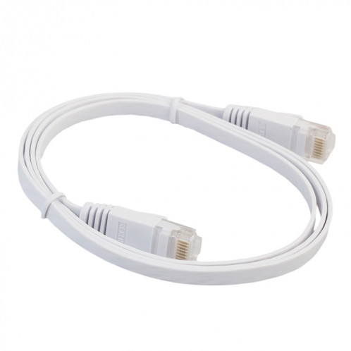 Câble réseau LAN plat Ethernet ultra-plat 1m CAT6, cordon RJ45 (blanc) S1461W1008-06