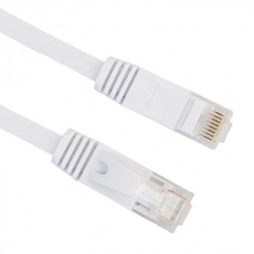 Câble réseau LAN plat Ethernet ultra-plat 1m CAT6, cordon RJ45 (blanc) S1461W1008-06