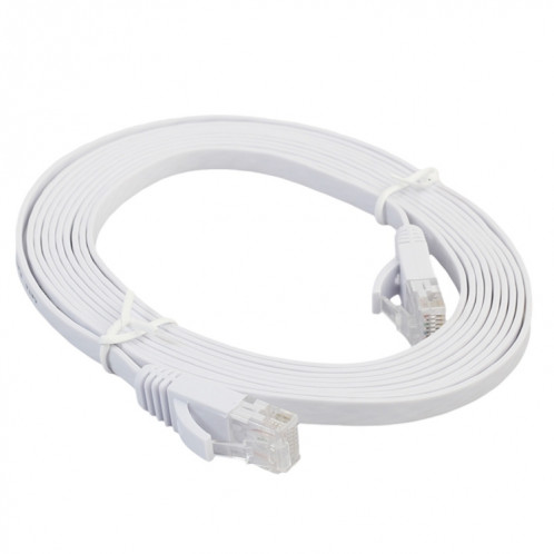 Câble réseau LAN plat Ethernet ultra-plat CAT6 2m, cordon RJ45 (blanc) S2463W1421-06