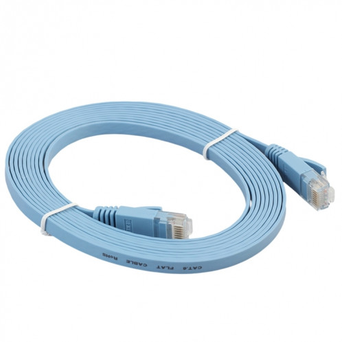 3m CAT6 câble plat Ethernet réseau LAN ultra-plat, cordon RJ45 (bleu) S3464L276-06