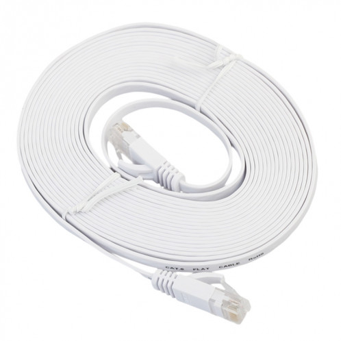 Câble réseau LAN plat Ethernet ultra-plat CAT6 5m, cordon RJ45 (blanc) S5465W442-06