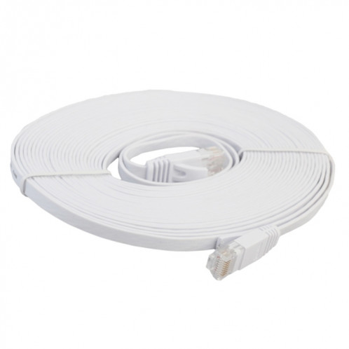 Câble réseau LAN plat Ethernet ultra-plat 8m CAT6, cordon RJ45 (blanc) S8467W349-06
