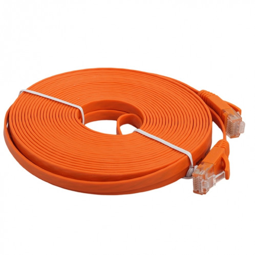 Câble réseau LAN plat Ethernet ultra-plat 10m CAT6, cordon RJ45 (Orange) S1468E1380-06