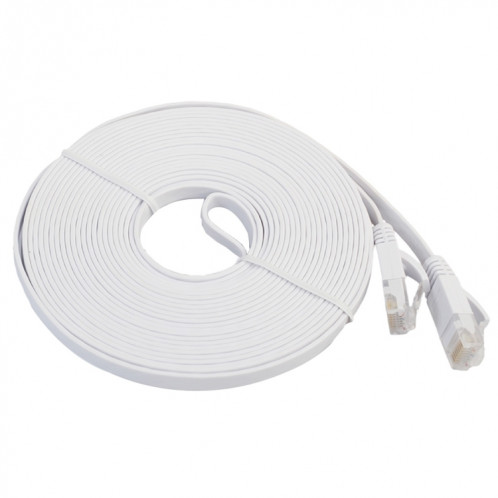 Câble LAN réseau Ethernet plat ultra plat 10m CAT6, cordon RJ45 (blanc) S1468W1656-06