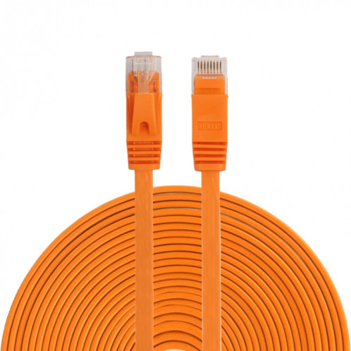 Câble réseau LAN plat Ethernet ultra-plat 15m CAT6, cordon de raccordement RJ45 (orange) S1469E1163-06