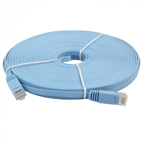 Câble réseau LAN plat Ethernet ultra-plat 15m CAT6, cordon de raccordement RJ45 (bleu) S1469L127-06
