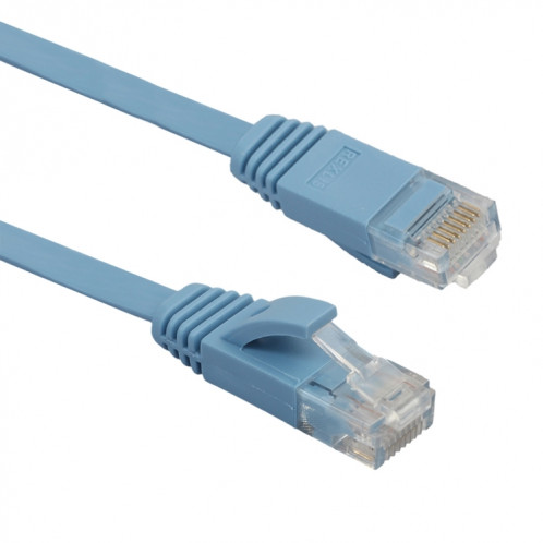 Câble réseau LAN plat Ethernet ultra-plat 15m CAT6, cordon de raccordement RJ45 (bleu) S1469L127-06