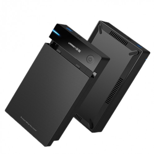 UGREEN US222 HDD Enclosure 2.5 / 3.5 pouces SATA vers USB 3.0 SSD Adaptateur Disque dur Boîtier Disque dur externe, Support UASP Protocol SU3511437-07