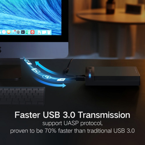 UGREEN US222 HDD Enclosure 2.5 / 3.5 pouces SATA vers USB 3.0 SSD Adaptateur Disque dur Boîtier Disque dur externe, Support UASP Protocol SU3511437-07