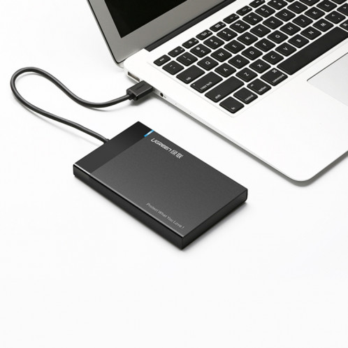 UGREEN US221 HDD Enclosure 2.5 pouces SATA vers USB 3.0 SSD Adaptateur Disque dur Boîtier Disque dur externe, Support UASP Protocol, Câble USB fixe SU512A1047-014