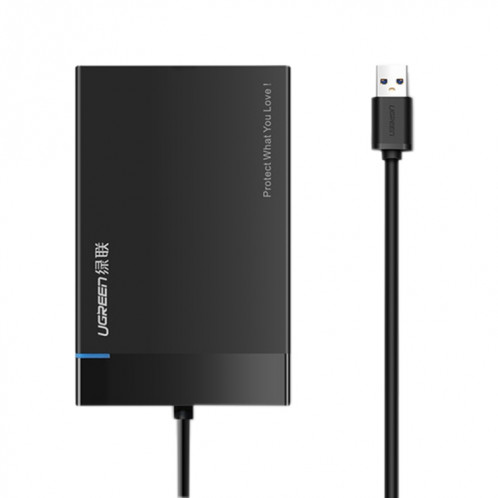 UGREEN US221 HDD Enclosure 2.5 pouces SATA vers USB 3.0 SSD Adaptateur Disque dur Boîtier Disque dur externe, Support UASP Protocol, Câble USB fixe SU512A1047-014