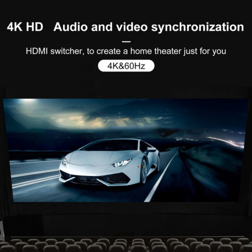 Sélecteur bidirectionnel HDMI 3 x 1 4K 60 Hz avec câble HDMI Pigtail SH3519861-07