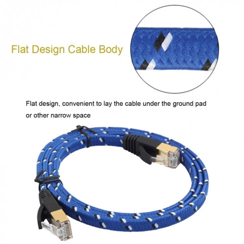 1m plaqué or CAT-7 10 Gigabit Ethernet ultra plat câble de raccordement pour le réseau LAN de routeur de modem, construit avec le connecteur RJ45 blindé S13640682-06