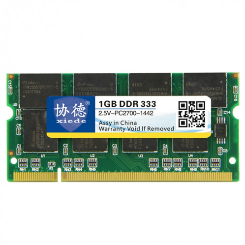 XIEDE X008 DDR 333 MHz 1 Go Module de mémoire RAM à compatibilité totale avec ordinateur portable SX37611390-07