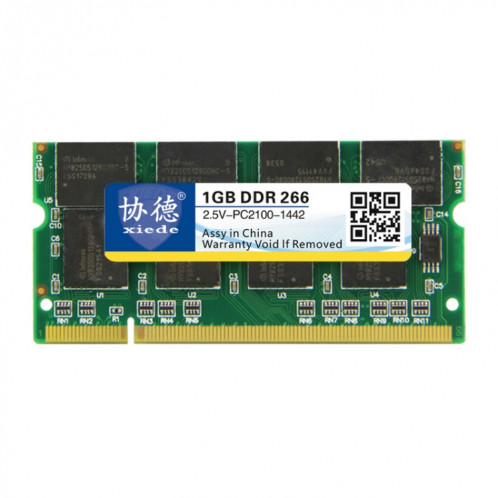 XIEDE X009 DDR 266 MHz 1 Go Module de mémoire RAM à compatibilité totale avec ordinateur portable SX37621835-07