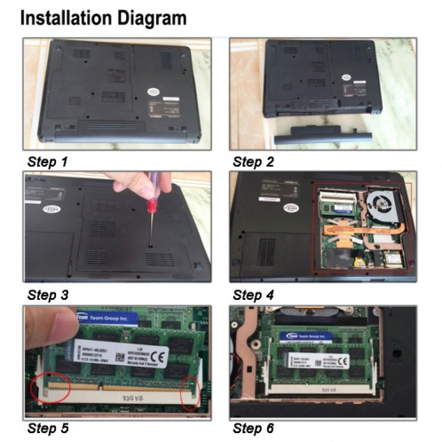 XIEDE X009 DDR 266 MHz 1 Go Module de mémoire RAM à compatibilité totale avec ordinateur portable SX37621835-07