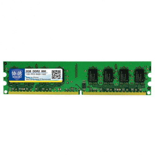 XIEDE X013 DDR2 800 MHz 2 Go Module de mémoire vive avec compatibilité totale pour PC de bureau SX3780578-06