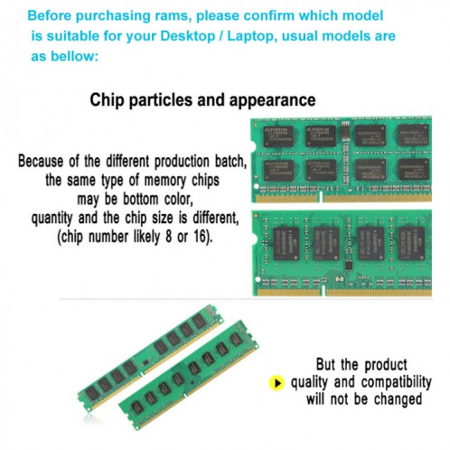 XIEDE X014 DDR2 533 MHz 1 Go Module de mémoire vive avec compatibilité totale pour PC de bureau SX37811179-06