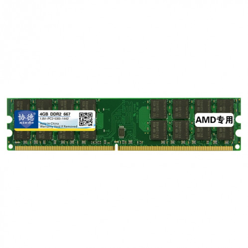 XIEDE X018 DDR2 667 MHz, 4 Go, module général de mémoire RAM AMD spéciale pour PC de bureau SX37851273-07