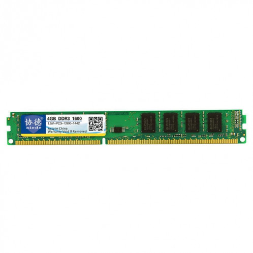 XIEDE X034 DDR3 1600MHz 4GB 1.5V Module de mémoire RAM à compatibilité totale pour PC de bureau SX38061974-06