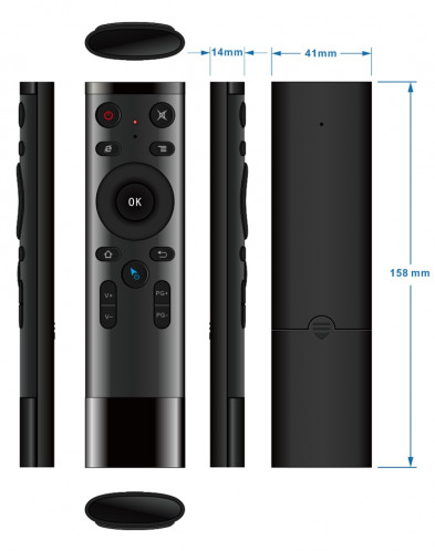 Q5 2.4G RF 3D Brossé Mode Somatosensoriel Télécommande universelle de souris d'air SH38561272-08