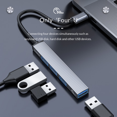 ORICO-AH-13-GY-BP USB 3.0 x 1 + Adaptateur Hub USB-C / Type-C SO3859641-07