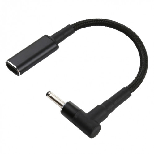 PD 100W 18.5-20V 3.0 x 1,0 mm Coude à l'adaptateur USB-C / Type-C Câble de tresse de nylon SH4201224-05