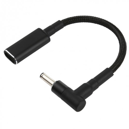 PD 100W 18.5-20V 3.5 x 1.35mm Coude vers USB-C / Adaptateur Type-C Câble tressé en nylon SH42031412-05