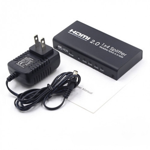 Répartiteur de commutateur Ultra HD 4K AYS-14V20 HDMI 2.0 1x4 (Noir) SH257B469-07