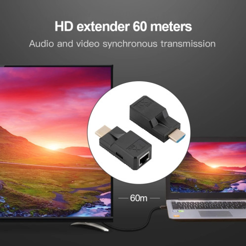 Extension de réseau RJ45 vers HDMI 60 m, avec câble SH4273848-011
