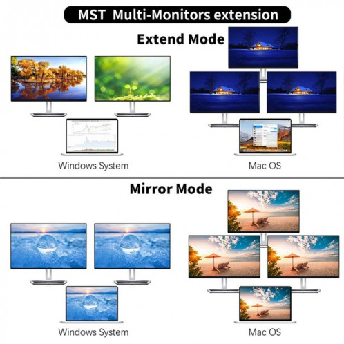 Station d'accueil 12 en 1 Type-C vers double HDMI SH42741028-08