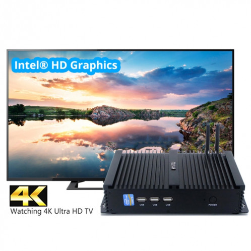 HYSTOU FMP04 i5 7200U Mini PC, Processeur Intel Core i5 7200U Dual Core jusqu'à 3.1GHz, RAM: 4 Go, ROM: 128 Go, Prise en charge des systèmes d'exploitation Windows 7/8/10 / Linux SH43681780-011