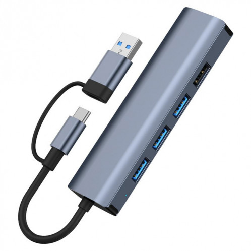 BYL-2208 Adaptateur HUB de station d'accueil multifonction USB + USB-C / Type-C vers USB 5 en 2 SH44101901-010