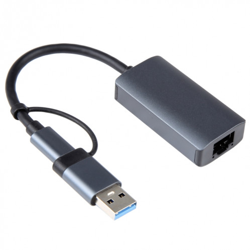 BYL-2207 Adaptateur HUB 2 en 1 USB + Type-C vers RJ45 pour station d'accueil SH44111187-09
