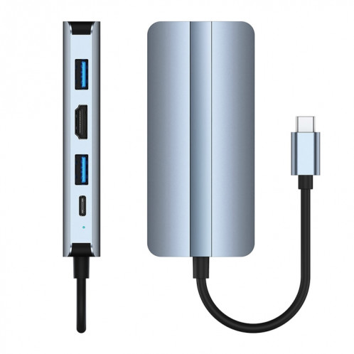 BYL-2205 Adaptateur HUB de station d'accueil multifonction USB-C / Type-C vers USB 8 en 1 SH4418708-08