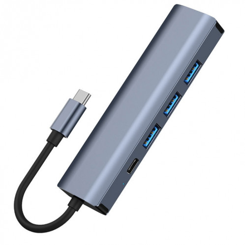 BYL-2302 Adaptateur HUB de station d'accueil multifonction USB-C / Type-C vers USB 5 en 1 avec port réseau 1000M SH44201710-07