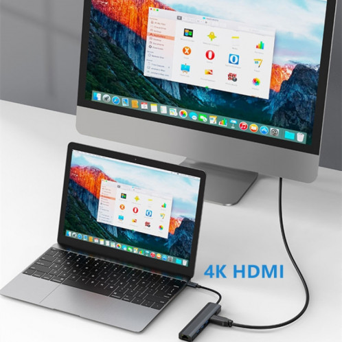 BYL-2210 Adaptateur HUB de station d'accueil multifonction USB-C / Type-C vers USB 6 en 1 avec port réseau 1000M SH44211355-012