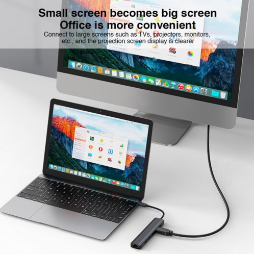 BYL-2303 Adaptateur HUB de station d'accueil multifonction USB-C / Type-C vers USB 7 en 1 SH442264-09