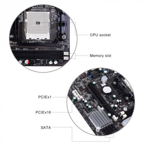 Carte mère d'ordinateur AMD A55 FM1 DDR3 prend en charge la série X4 631/641 A / E avec interface graphique SH4786715-07