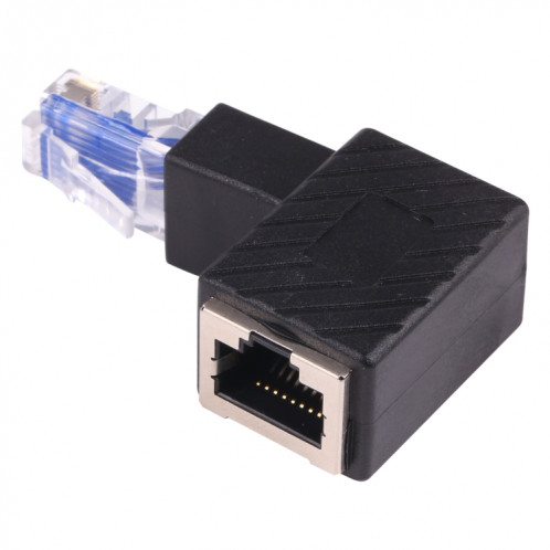 Convertisseur de mâle RJ45 à femelle 90 degrés Adaptateur d'extension pour CAT5 CAT6 LAN Câble réseau Ethernet SH48081917-06